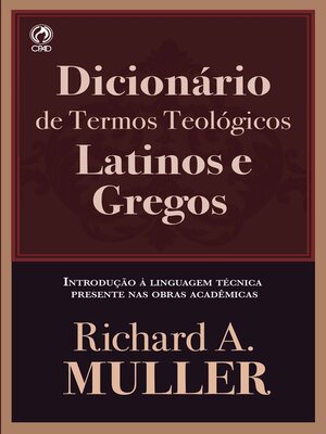 cover image of Dicionário de Termos Teológicos Latinos e Gregos